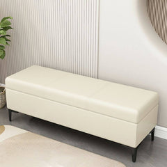 Trendy rectangle storage ottoman in dove grey