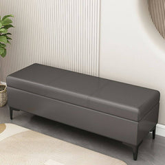 Trendy rectangle storage ottoman in slate blue