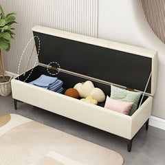 Flip top storage ottoman with sponge cushioned seat