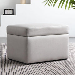 Modern Grey Storage Ottoman in Living Room