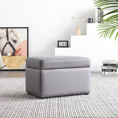 Elegant Light Gray Storage Ottoman