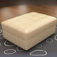 Stylish footstool in citrus color with sponge fill