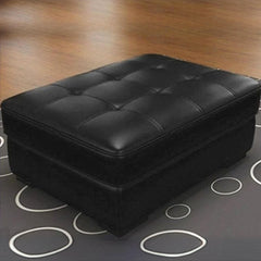 Elegant black footstool for chic interiors