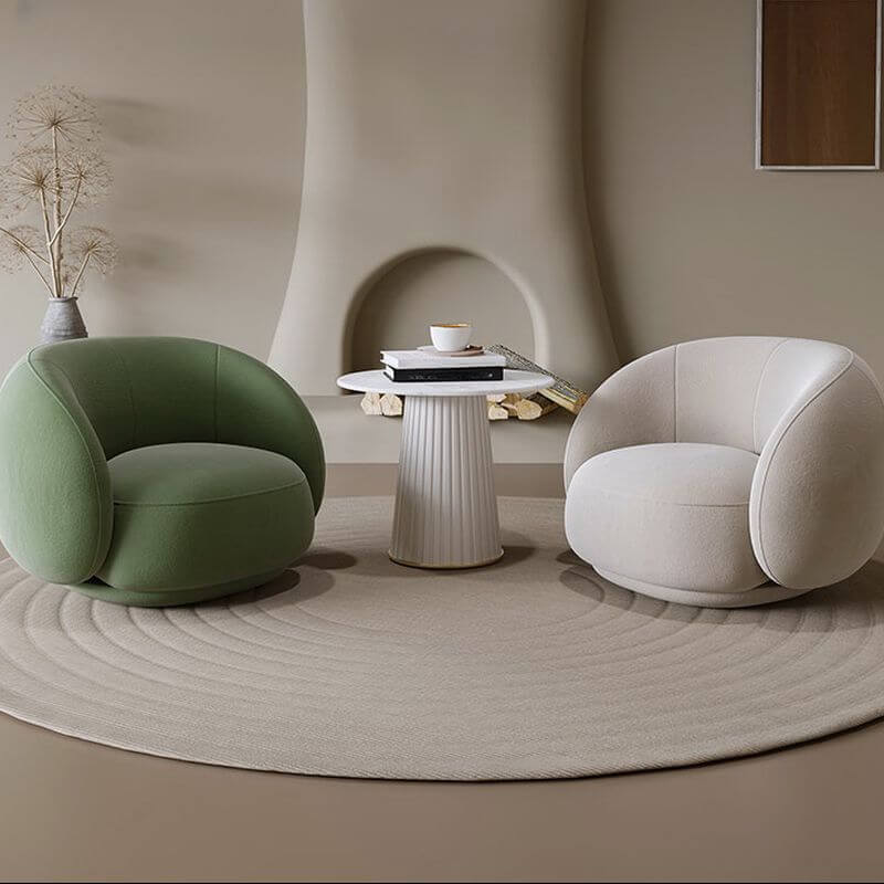 Trendy solid color accent chair in ivory Image principale du produit
