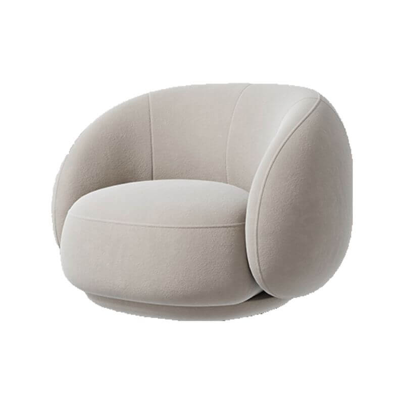 Trendy solid color accent chair in ivory