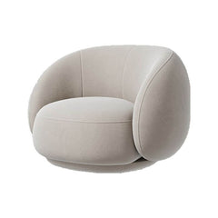 Trendy solid color accent chair in ivory