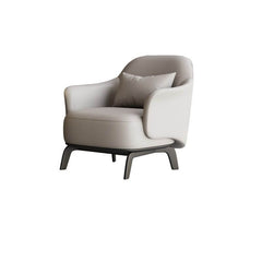 Trendy solid color accent chair side view