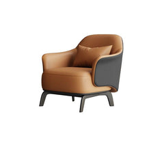 Accent chair with fixed back and armrests