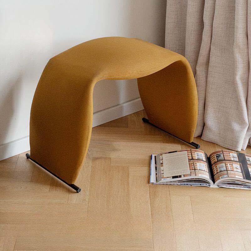 Trendy Black Accent Stool on a Sled Base