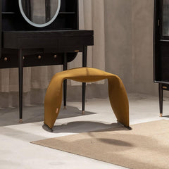 Modern Upholstered Black Accent Stool