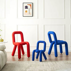 Trendy Solid Color Accent Stool in Carmine