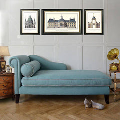 Modern left-arm chaise lounge in Lake Blue