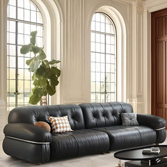 Trendy Solid Color Ink Loveseat in modern living room