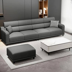 Trendy Solid Color Standard Sofa in Grey/Sand