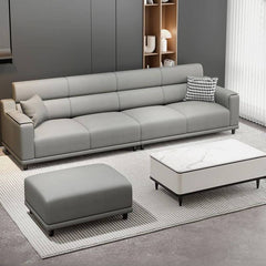 Trendy Solid Color Standard Sofa in Grey/Sand