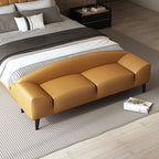 Coffee accent bench in bright decor