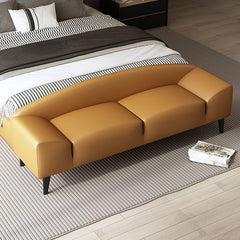 Off-white accent bench near a bed