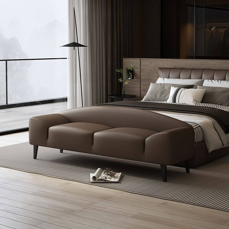 Stylish living room with a trendy accent bench