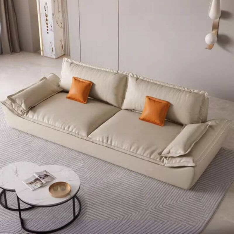 Trendy cream sofa in modern living room