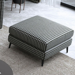 Bright yellow houndstooth footstool