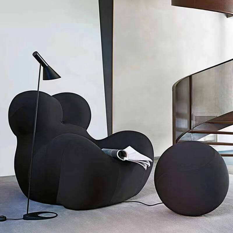 Trendy striped arm chair in burgundy upholstery Image principale du produit