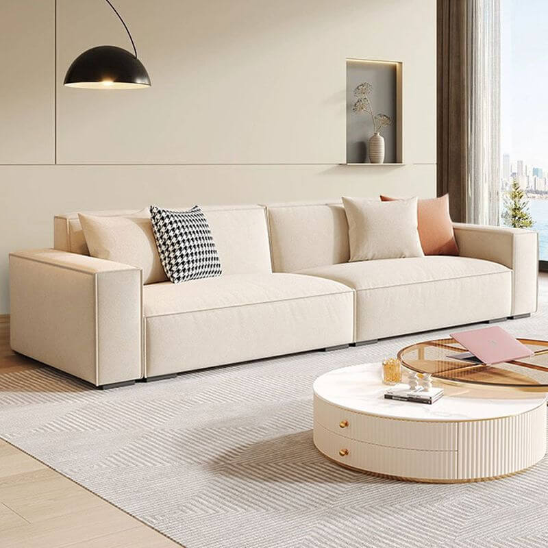 Trendy Water Resistant Floor Sofa in Cream Image principale du produit