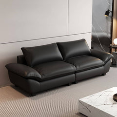 Modern loveseat with solid color fabric