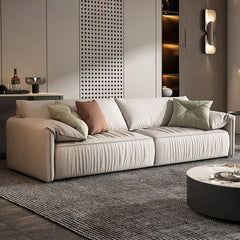 Trendy water resistant solid color sofa in light gray