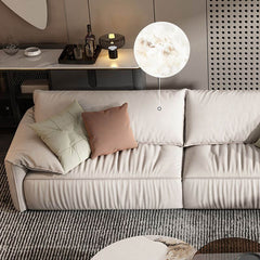 Light gray sofa with water resistant fabric