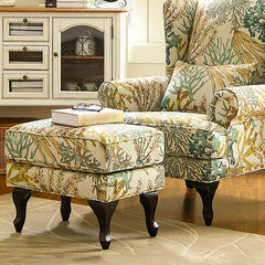 Tropical Floral Pattern Accent Chair