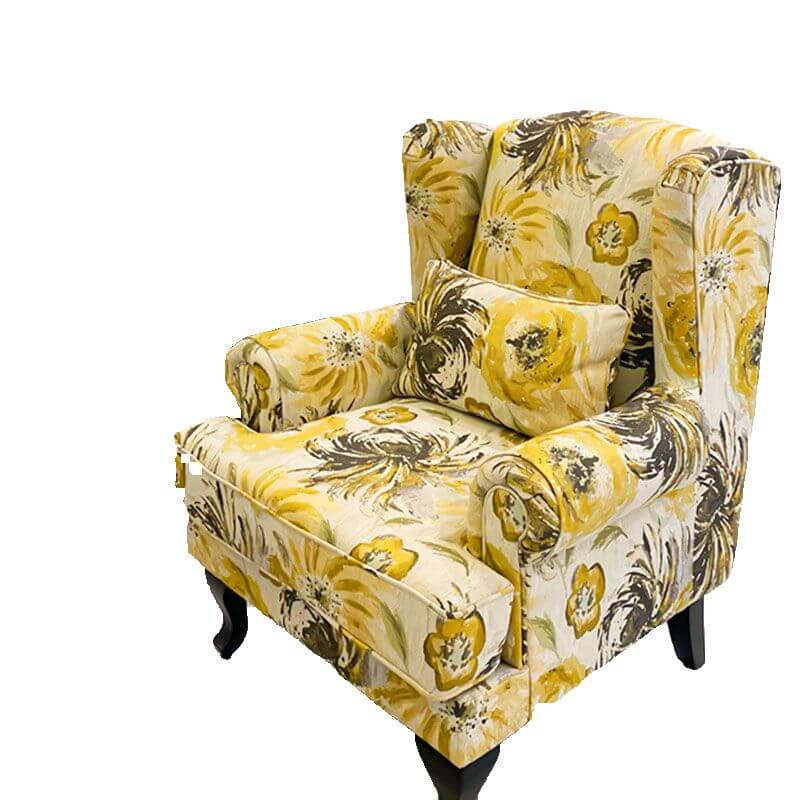 Tropical Floral Pattern Accent Chair