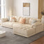 Tufted L-Shape Sofa Chaise in Cream front view
