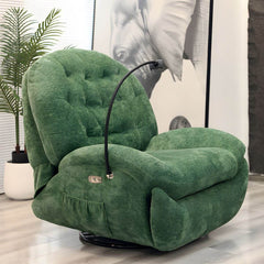 Tufted swivel rocker recliner in green