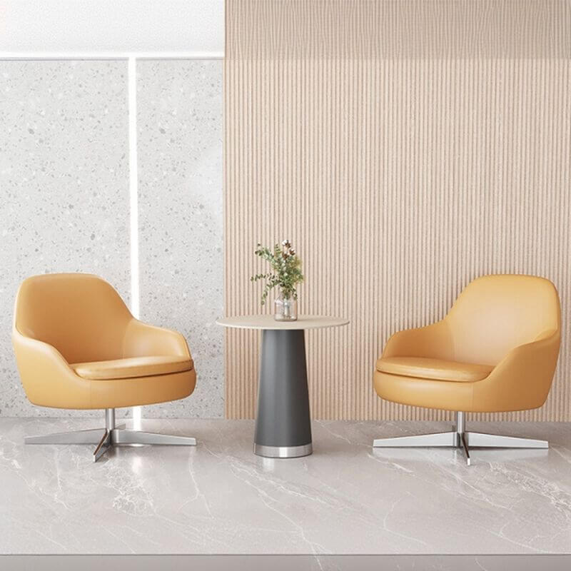 Turned Solid Color Foam Arm Chair in Ivory Image principale du produit