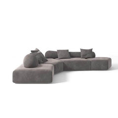 Chalk U-Shape Sectional with decorative pillows