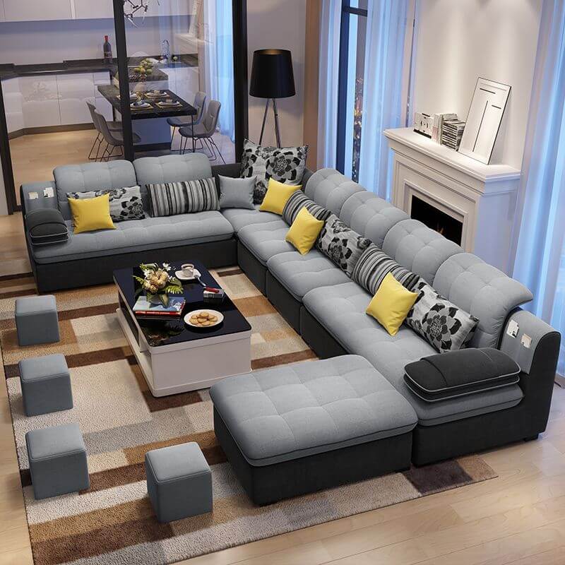 U-Shape Corner Sectional in Living Room