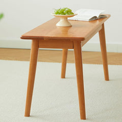 Close-up of wooden dining bench texture