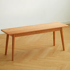 Stylish dining bench in a bright interior