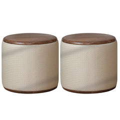 Modern backless vanity stool with upholstered seat