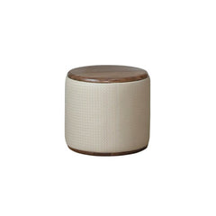 Brown vanity stool with wood legs