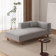 Elegant gray upholstered corner chaise chair