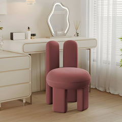 White upholstered modern vanity stool