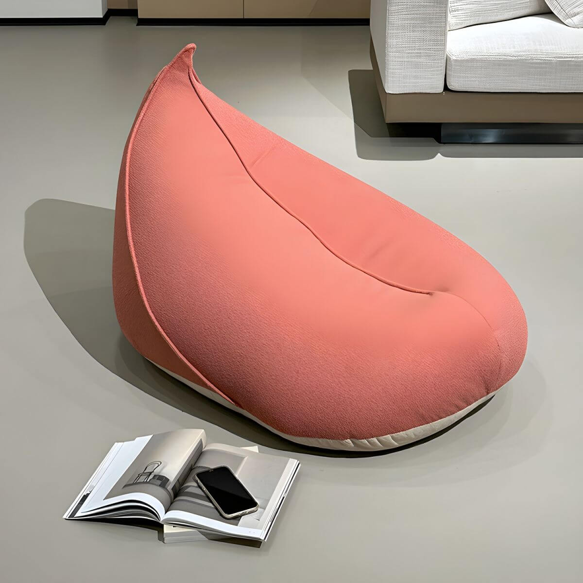 Light gray bean bag chair set