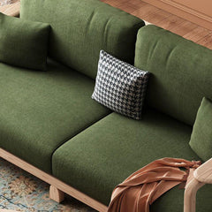 Beautifully designed loveseat in olive green