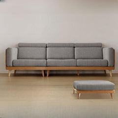 Interior design with grey sofa