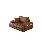 Cozy mocha sofa design with storage