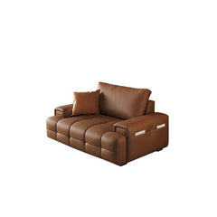 Cozy mocha sofa design with storage