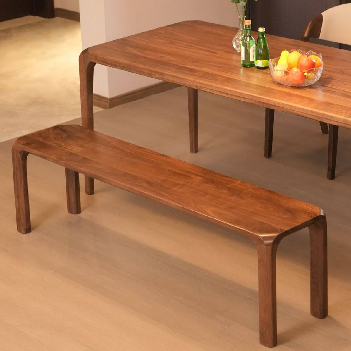 Victorian Sepia Walnut Wood Sitting Bench in living room Hauptbild