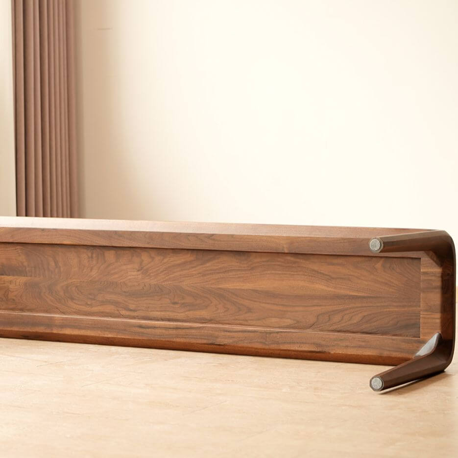 Solid color bench highlighting craftsmanship