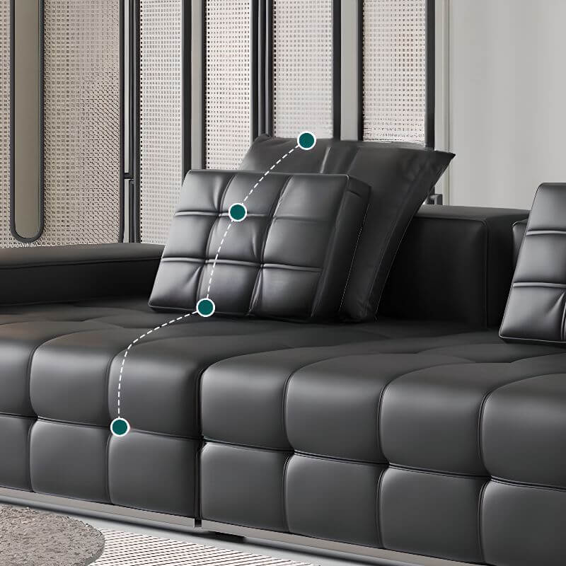 ビクトリアンソリッドカラードーブグレーの2人掛けソファクッシュ サブ画像